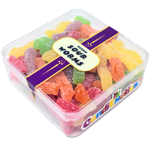 CandiExotics Vegan Sour Worms Gummy Candies - Fruit Flavored Jelly Candy Delight Perfect for Kids and Adults alike (500gm)