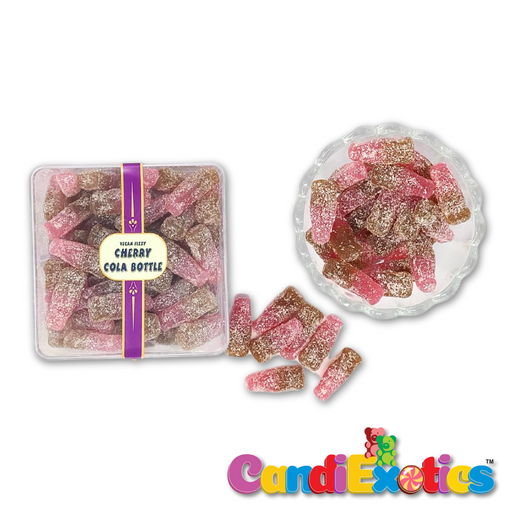 CandiExotics Veg Cherry Cola Bottle Gummy Candies - Delicious Cherry Flavor Jelly Candy Perfect for Kids and Adults alike (250gm)