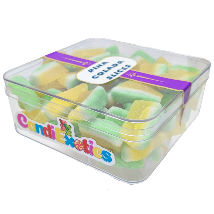 CandiExotics Pina Colada Slice Shaped Gummy Candies - Pineapple Flavored Jelly Candy Slices Perfect for Kids and Adults alike (500gm)