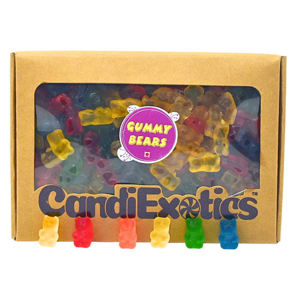 CandiExotics Gummy Bear Mix Candy - Fruit Flavored Jelly Candy Kraft Gift Box (500gm)