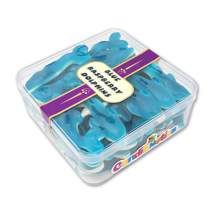 CandiExotics Blue Raspberry Dolphin Shaped Gummy Candies Fruit Flavored Jelly Candy Perfect for Kids and Adults alike (500gm)