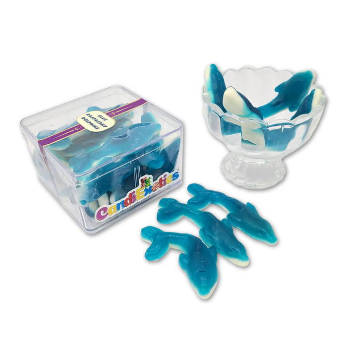 CandiExotics Blue Raspberry Dolphin Shaped Gummy Candies Fruit Flavored Jelly Candy Perfect for Kids and Adults alike (250gm)