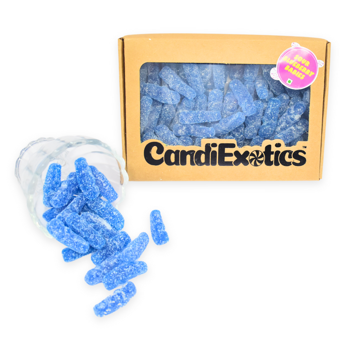 CandiExotics Gummy Candies - Vegan Sour Blueberry Babies Jelly Candy - Fruit Flavored Kraft Gift Box (500gm)