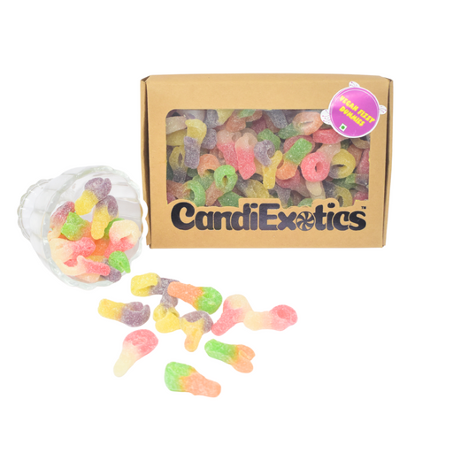 CandiExotics Veg Fizzy Dummies Gummy Candies Assorted Flavors Jelly Candy Kraft Gift Box (500gm)