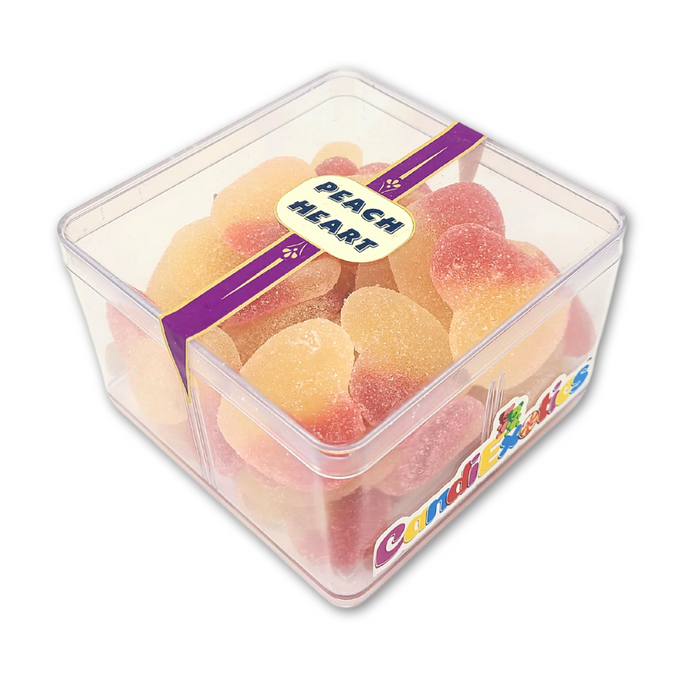 CandiExotics Peach Heart Shaped Gummy Candies - Sweet Peach Flavored Jelly Candy Perfect for Kids and Adults alike (250gm)