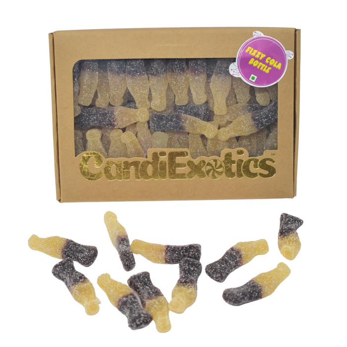 CandiExotics Veg Cola Bottles Gummy Candies - Classic Cola Bottle Flavor Jelly Candy Kraft Gift Box (500gm)