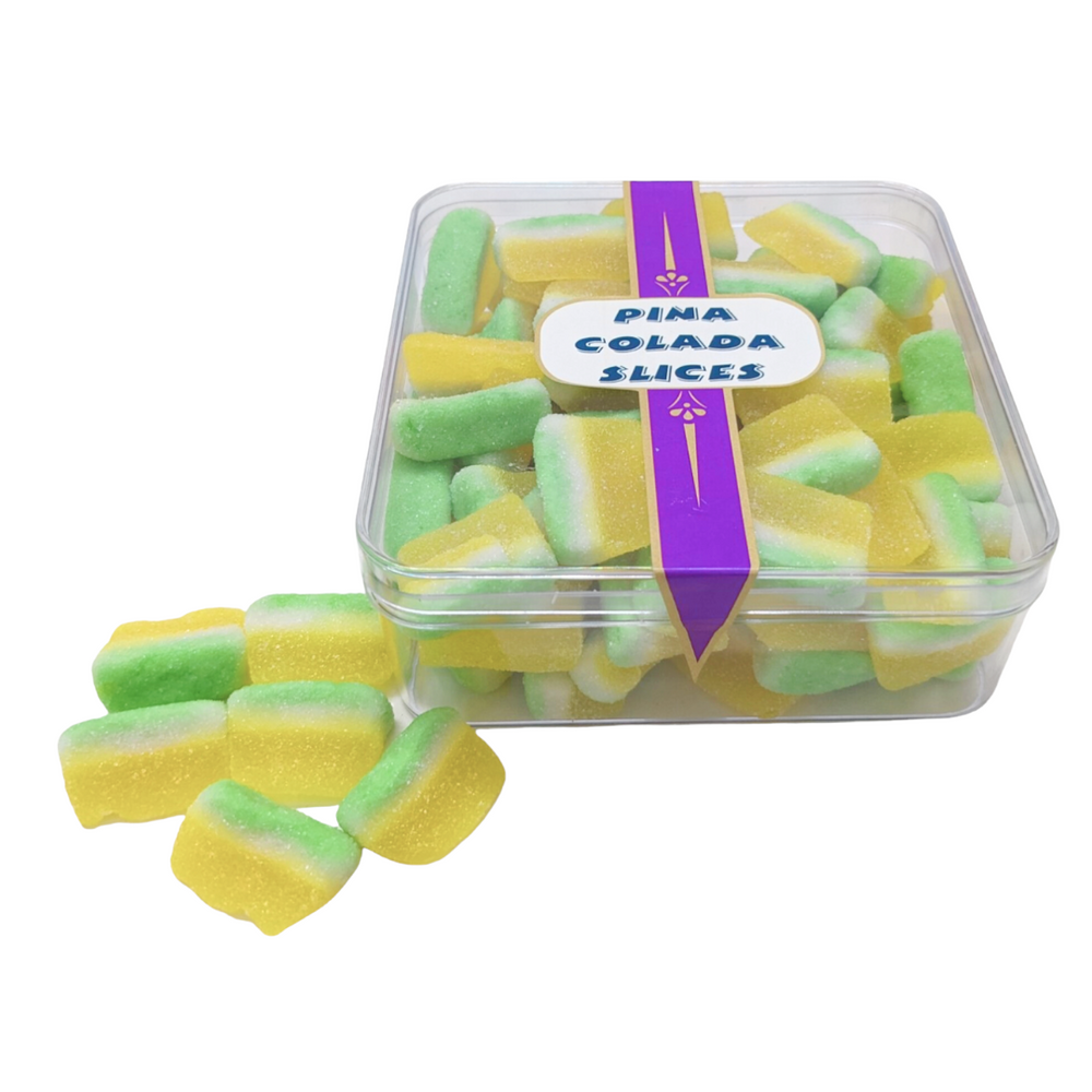 CandiExotics Pina Colada Slice Shaped Gummy Candies - Pineapple Flavored Jelly Candy Slices Perfect for Kids and Adults alike (500gm)