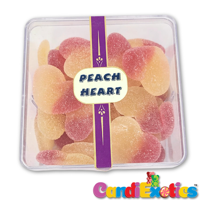 CandiExotics Peach Heart Shaped Gummy Candies - Sweet Peach Flavored Jelly Candy Perfect for Kids and Adults alike (250gm)