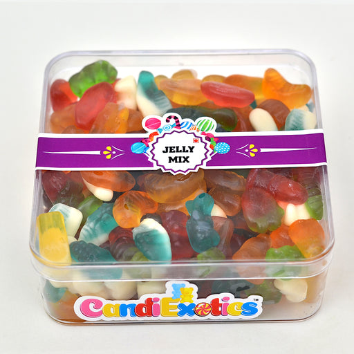 CandiExotics Jelly Mix Mixed Fruit and Animal Shaped Gummy Candies - Assorted Fruit Flavors and Fun Shapes Jelly Candy Perfect for Kids and Adults (500gm)