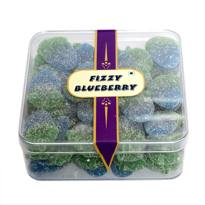 CandiExotics Veg Fizzy Blueberry Flavored Gummy Candies - Fruit-Infused Jelly Candy Perfect for Kids and Adults alike (500gm)