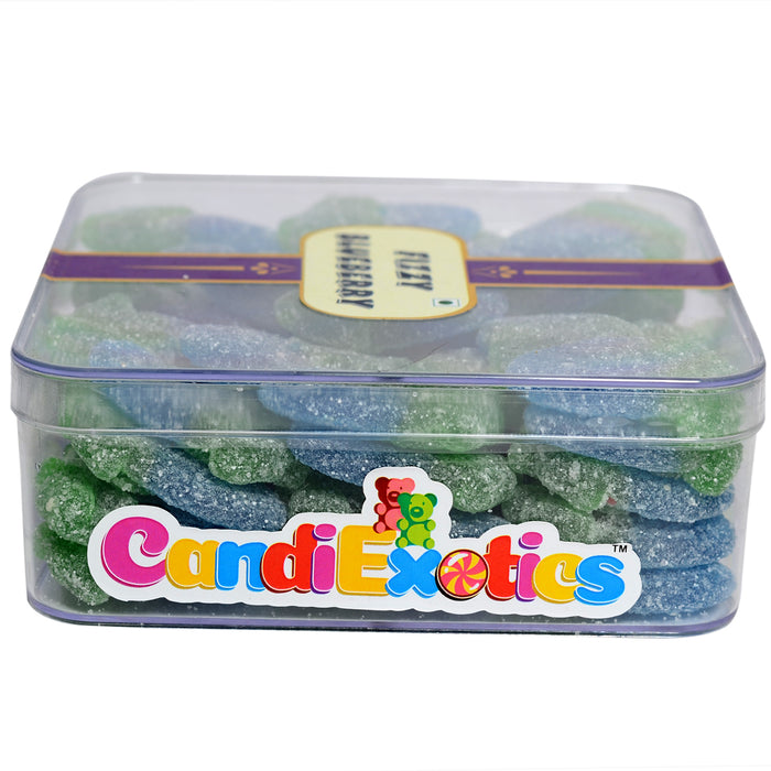 CandiExotics Veg Fizzy Blueberry Flavored Gummy Candies - Fruit-Infused Jelly Candy Perfect for Kids and Adults alike (500gm)