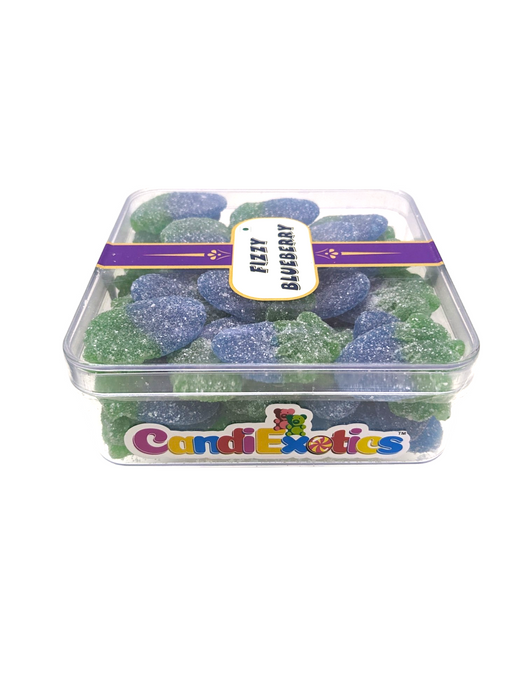 CandiExotics Veg Fizzy Blueberry Flavored Gummy Candies - Fruit-Infused Jelly Candy Perfect for Kids and Adults alike (500gm)