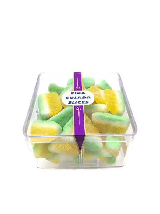 CandiExotics Pina Colada Slice Shaped Gummy Candies - Pineapple Flavored Jelly Candy Slices Perfect for Kids and Adults alike (250gm)