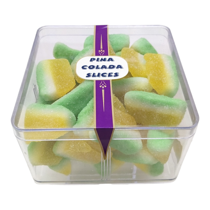 CandiExotics Pina Colada Slice Shaped Gummy Candies - Pineapple Flavored Jelly Candy Slices Perfect for Kids and Adults alike (250gm)