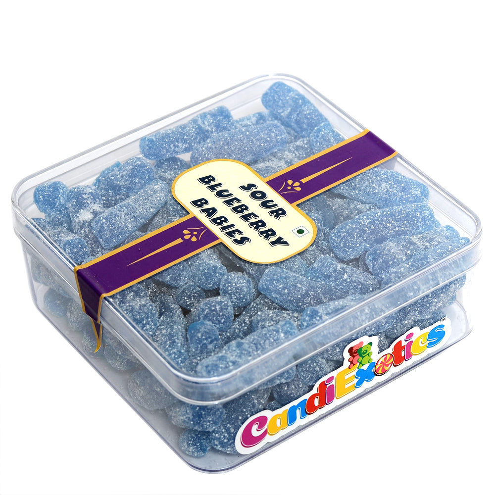 CandiExotics Gummy Candies - Vegan Sour Blueberry Babies Jelly Candy - Fruit Flavored Perfect for Kids and Adults alike (500gm)