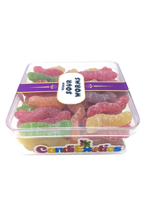 CandiExotics Vegan Sour Worms Gummy Candies - Fruit Flavored Jelly Candy Delight Perfect for Kids and Adults alike (500gm)