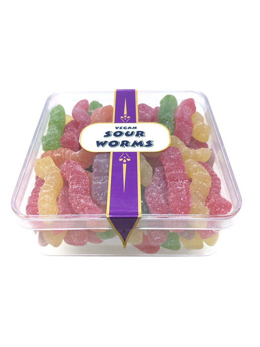 CandiExotics Vegan Sour Worms Gummy Candies - Fruit Flavored Jelly Candy Delight Perfect for Kids and Adults alike (500gm)