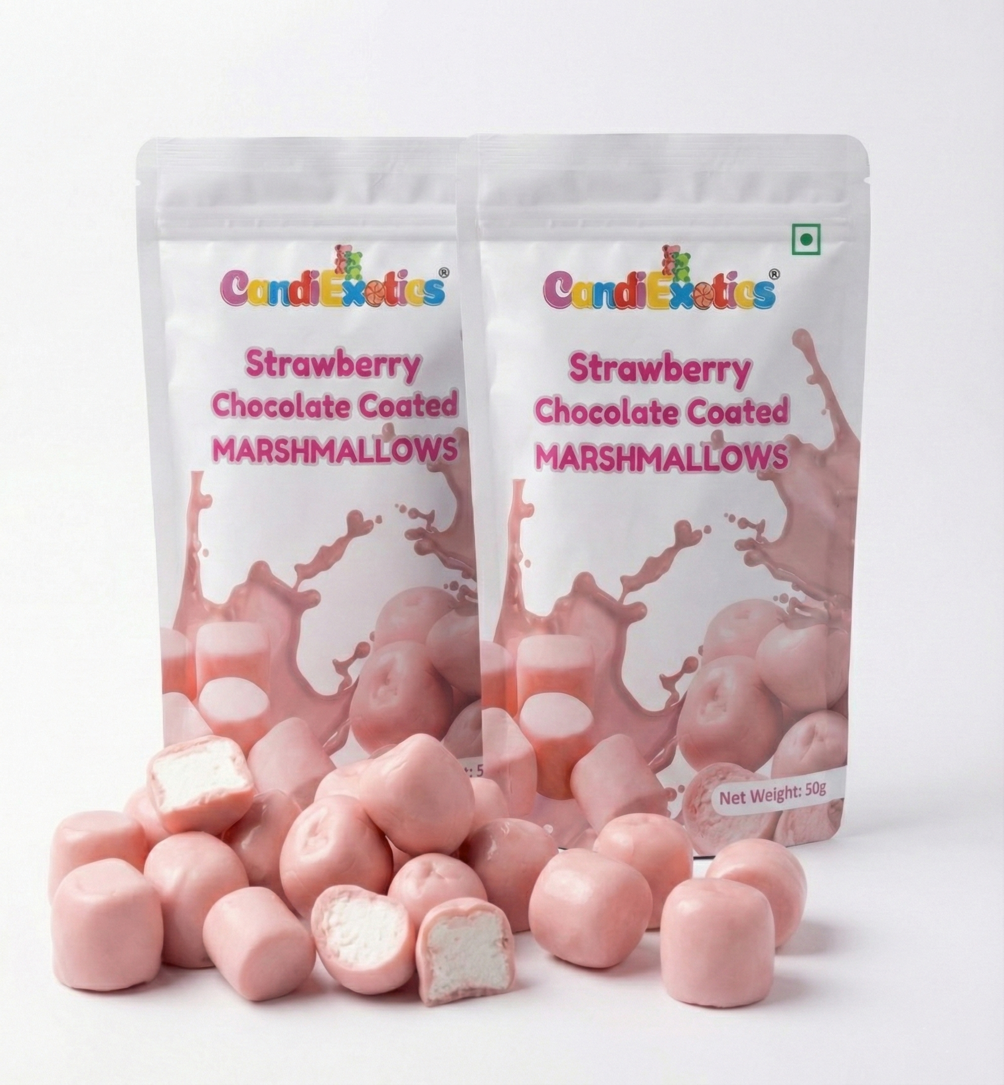 STRAWBERRY 2PCS Strawberry Chocolate Coated Marshmallow - Image 1