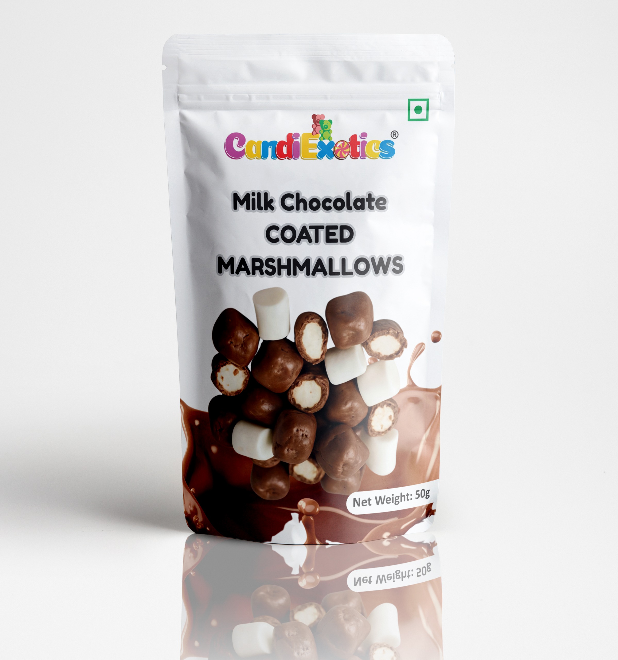 milk1 Milk Chocolate Coated Marshmallow Candy - Image 1